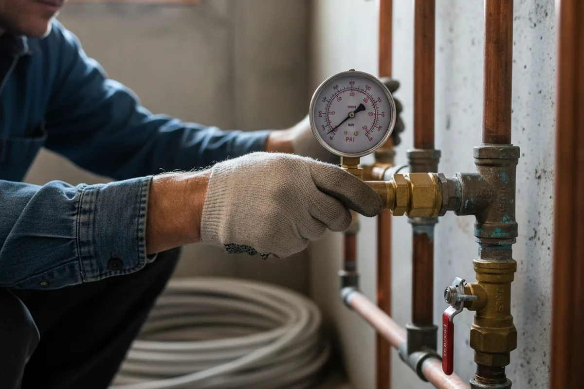 Pressure testing a repaired line during Water Line Repair in Cohutta